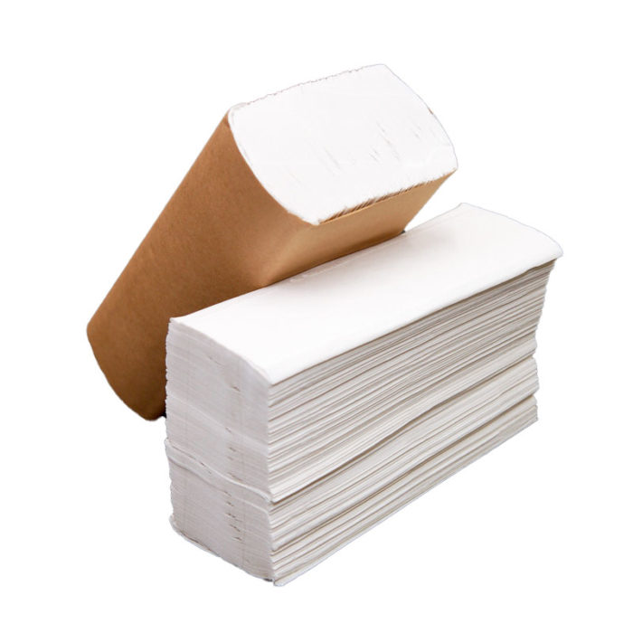 white multi fold towel