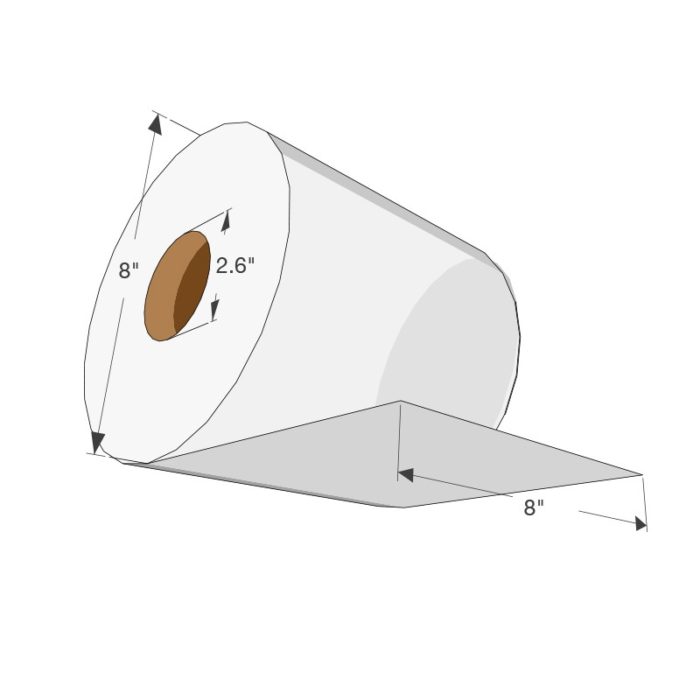 White rolled towel diagram