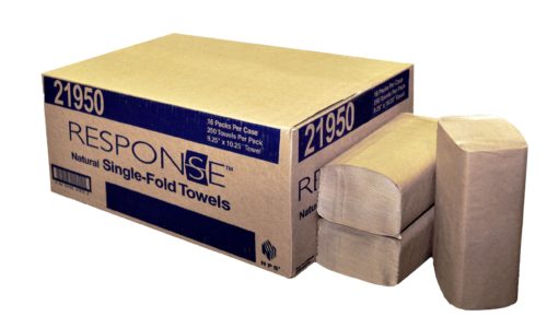response Natural single fold towels